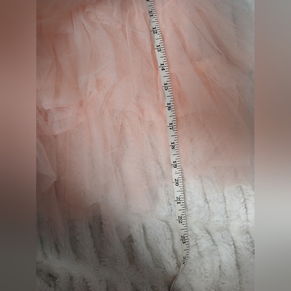 White and Peach Tulle Dress - Picture 7 of 10